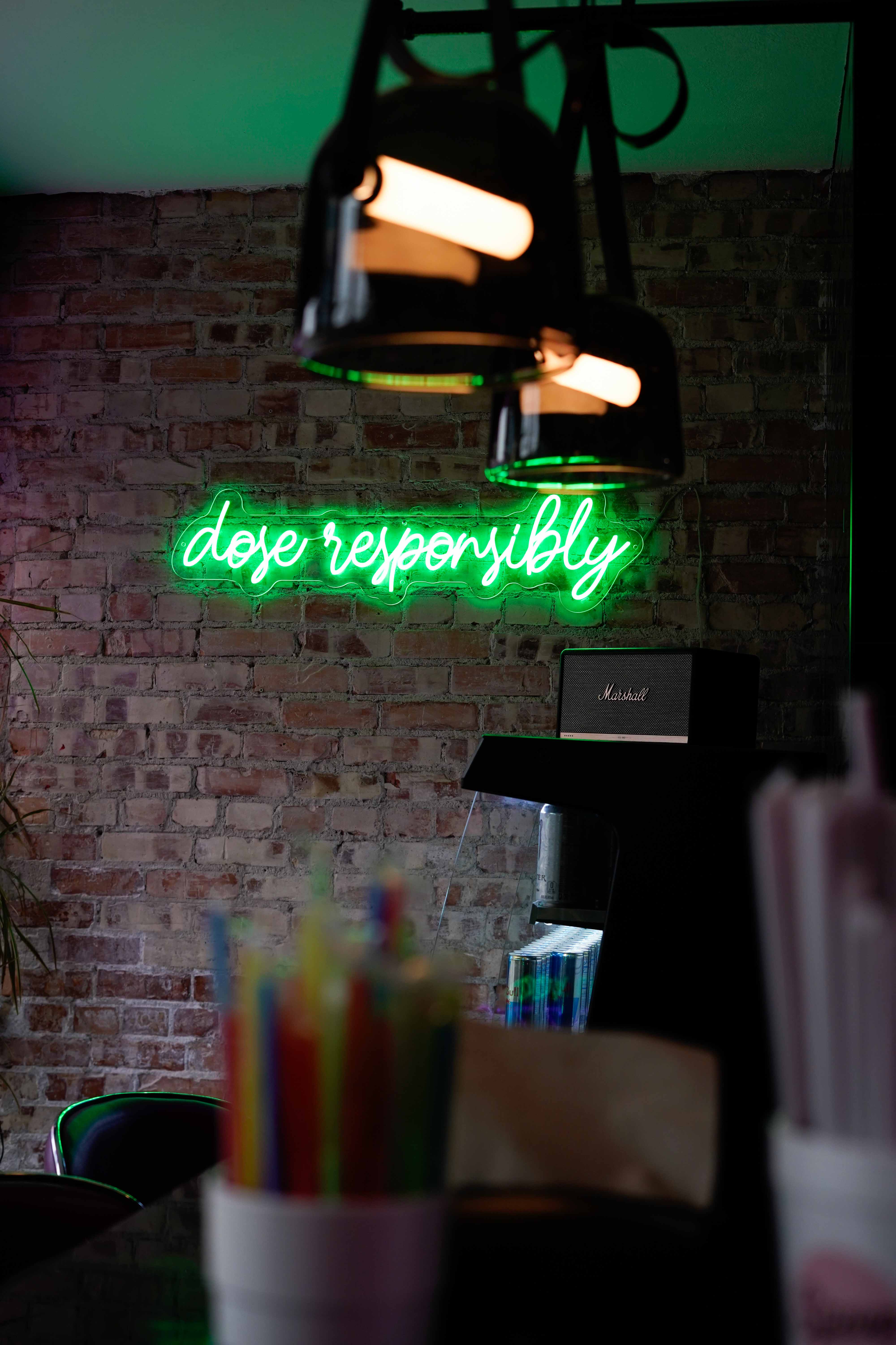 Lineup of colorful dirty soda cups at Sizzurp Soda Lab